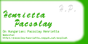 henrietta pacsolay business card